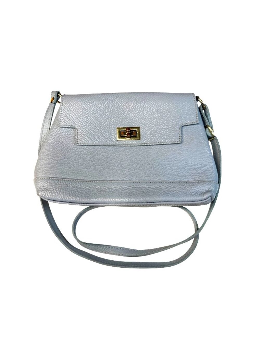 Rylko Pebbled Leather Crossbody Bag With Gold Hardware And Adjustable Strap
